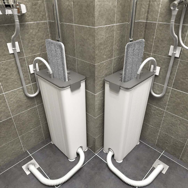 High-End Wall-Mounted Washing Machine Mop, Hands-Free Flat Mop, Dry and Wet Automatic Water-Changing Mop, Lazy Bathroom Mop