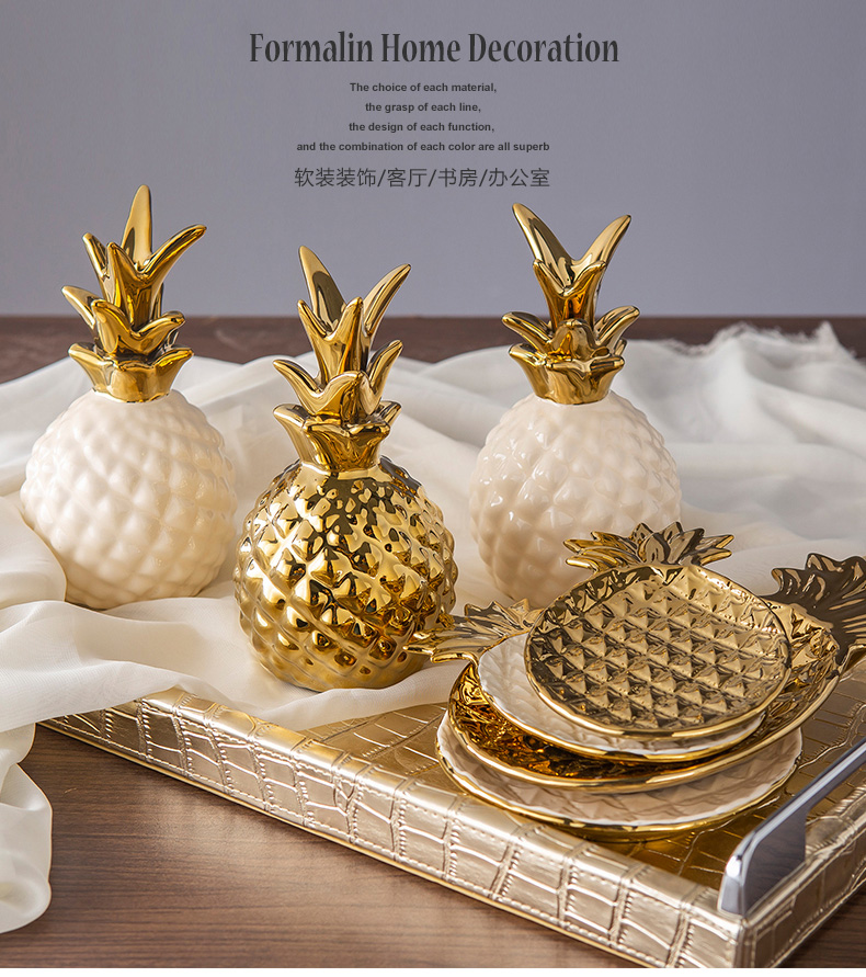 Boreal Europe style creative ceramic pineapple furnishing articles, I and contracted household table sitting room adornment bedroom room