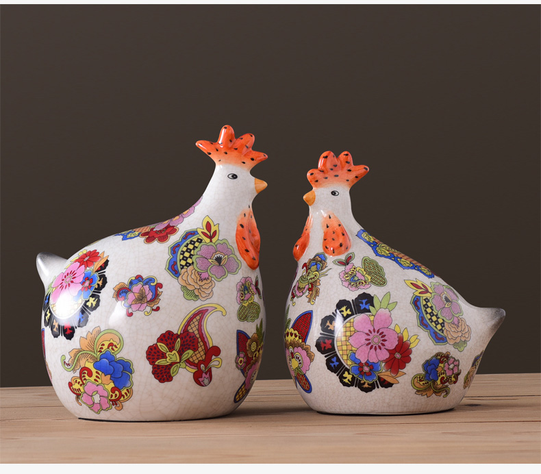 American pastoral originality made pottery and porcelain goo goo chicken place large animals home sitting room adornment wedding gift