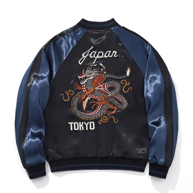 Sukajan Yokosuka Dragon Embroidered Jacket Japanese Style Unisex Couple Top Jacket Baseball Uniform Spring and Autumn New Style Sukajan Yokosuka Dragon Embroidered Jacket Japanese Style Unisex Couple Top Jacket Baseball Uniform Spring and Autumn New Style