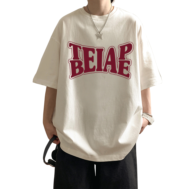 Trendy loose men's and women's pure cotton short-sleeved round neck T-shirts