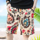 Summer thin floral shorts loose beach pants men's trendy brand quick-drying big pants five-point casual pants home pants