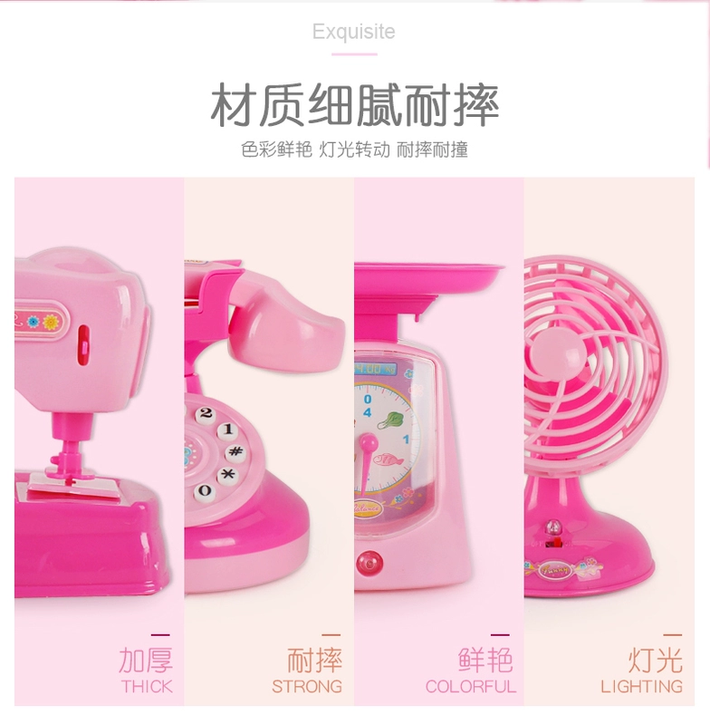 Đồ chơi trẻ em rung, bé gái, nhà cửa, mô phỏng, bếp nhỏ, tủ lạnh nhỏ, máy giặt, nhà vệ sinh, đồ gia dụng, nồi cơm điện búp bê barbie