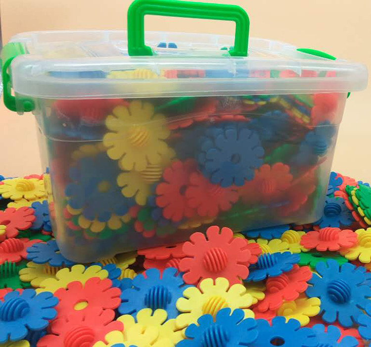 Kindergarten desktop puzzle puzzle puzzle toy large snowflake sunflower building blocks boys and girls children 3-6 years old