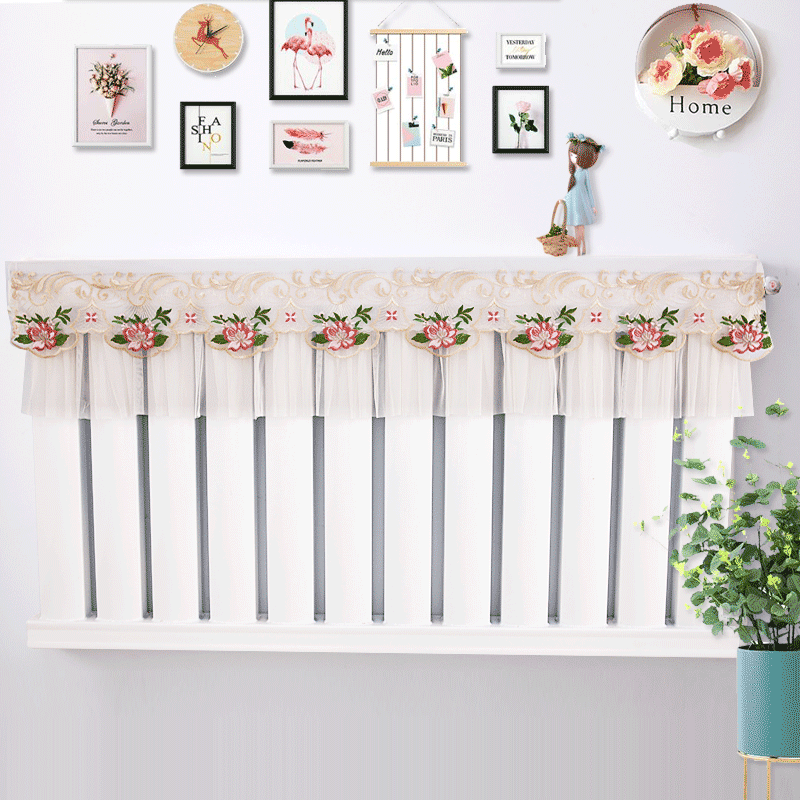 Hanging heating cover Household radiator cover dust cover Custom lace anti-smoking black cover Radiator cover cloth