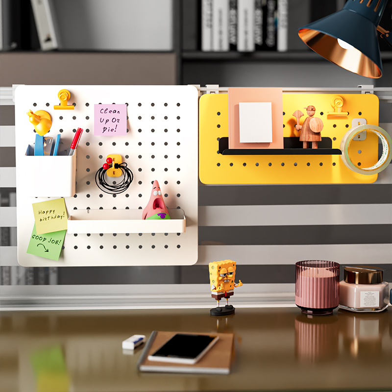 Desktop Baffle screen wind hole plate free punched desk to accommodate library desk desk surface shelf hanging