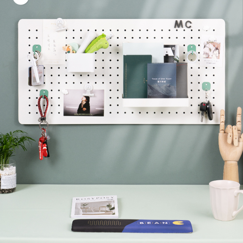 Wall hole board rack bedroom desktop computer desk storage layer shelf wall wall porch wall partition