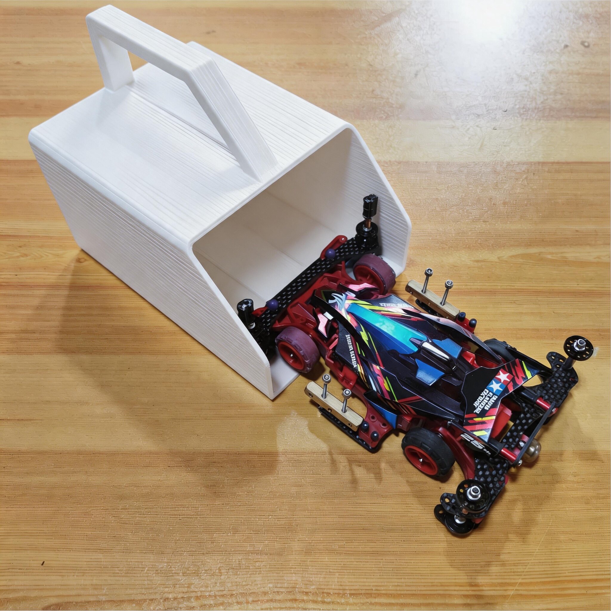 自制迷你四驱车配件 3D打印 接车器 白色黑色接车盒 跑道接车器