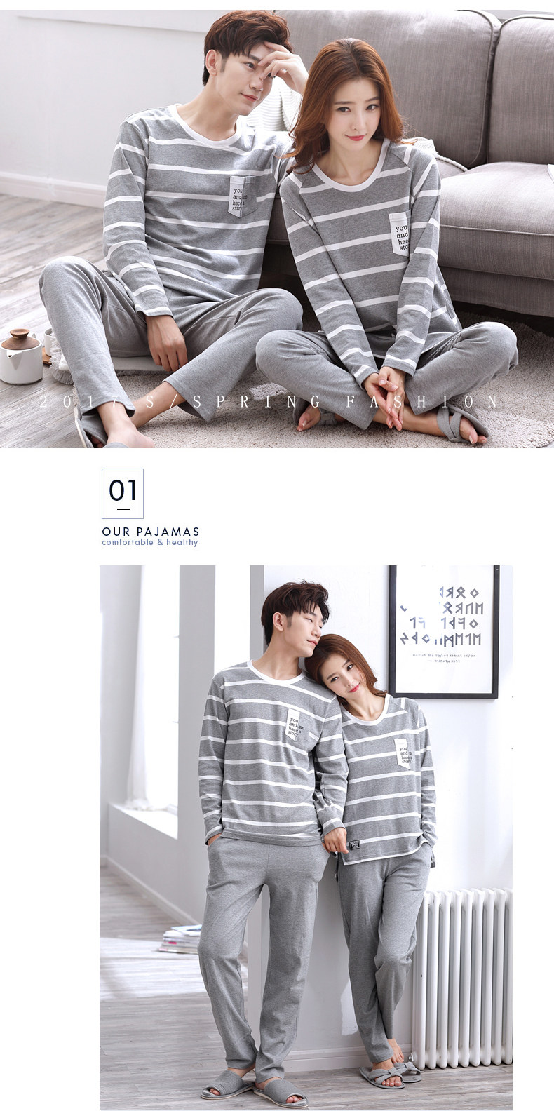 Pyjama mixte en Coton à manches longues - Ref 3006112 Image 8