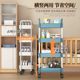 Bookshelf small trolley rack landing movable home simple multi-layer snack storage rack reading bookcase with wheels