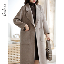 Double-sided wool coat womens 2020 autumn and winter new wool coat medium and long high-end Korean version of zero cashmere coat women
