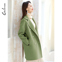 Double-sided wool coat womens long 2020 new wool coat Australian wool zero cashmere coat womens autumn and winter