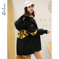 2020 new otter rabbit hair liner Parker clothing womens fur coat medium-long hooded Nick clothing coat womens winter
