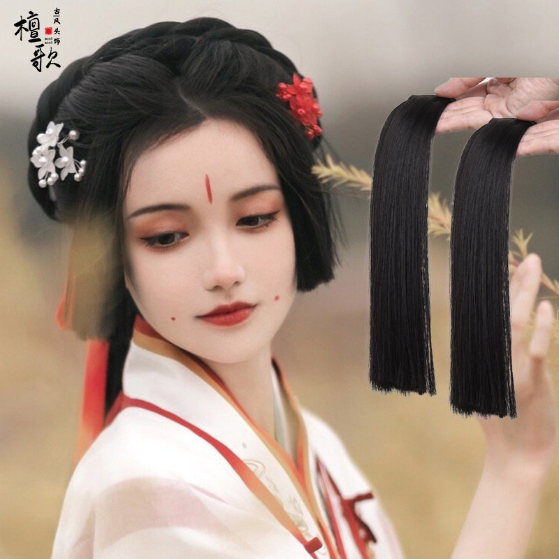 古风汉服造型搭配懒人后脑勺披发假发头饰？如何选择适合的组合？-演出假发-淘宝百科网
