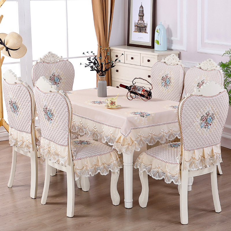 Dining table and chair cover home European-style table cloth chair cover chair cushion set tea machine table cloth rectangular fabric seat cloth