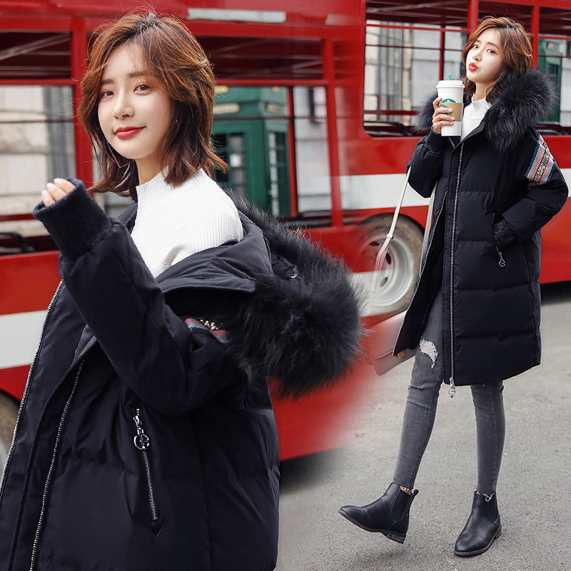 Anti-mùa xuống phụ nữ áo khoác của bùng nổ mùa đông quần áo Hàn Quốc phiên bản màu trắng nhung vịt dày thời trang dài vừa len lớn cổ áo khoác giá đặc biệt