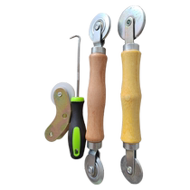 Wooden handle screen window screen pressure wheel pressure installation tool roller pressure device to replace the window screen strip hook hook