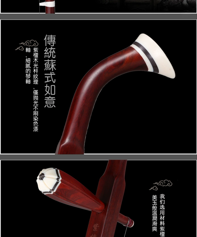 Guoyue Erhu Tờ rơi Rosewood Erhu Chơi Erhu Erhu Nhạc cụ Rosewood Erhu - Nhạc cụ dân tộc