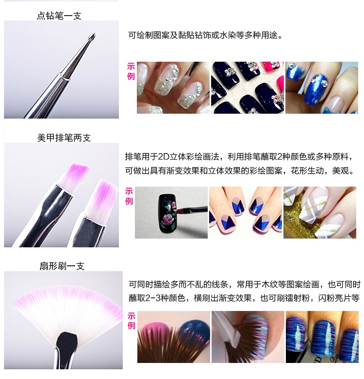 Bàn chải sơn kiểu Nhật Bản bút vẽ 7 bộ bút - Công cụ Nail bộ làm nail