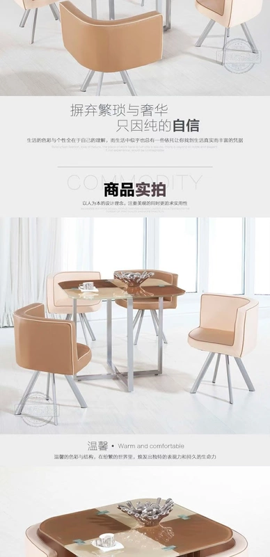 Bàn ăn kính bàn ghế ăn bàn ăn + ghế ăn bàn ghế kính bàn ăn da ghế ăn da OSL-01 kệ để tivi