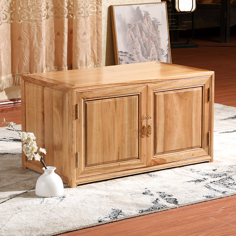 Front-Opening Camphor Wood Two-Door Top Cabinet All Solid Wood Camphor Wood Box Clothing Box Organizing Collection Box with Lock Calligraphy and Painting Box