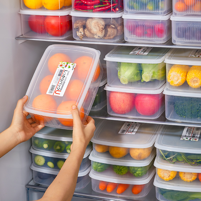 Japan Imported Fridge Intake Box Kitchen Food Grade Finishing Vegetable Preservation Box Special Sealed Frozen Storage Box