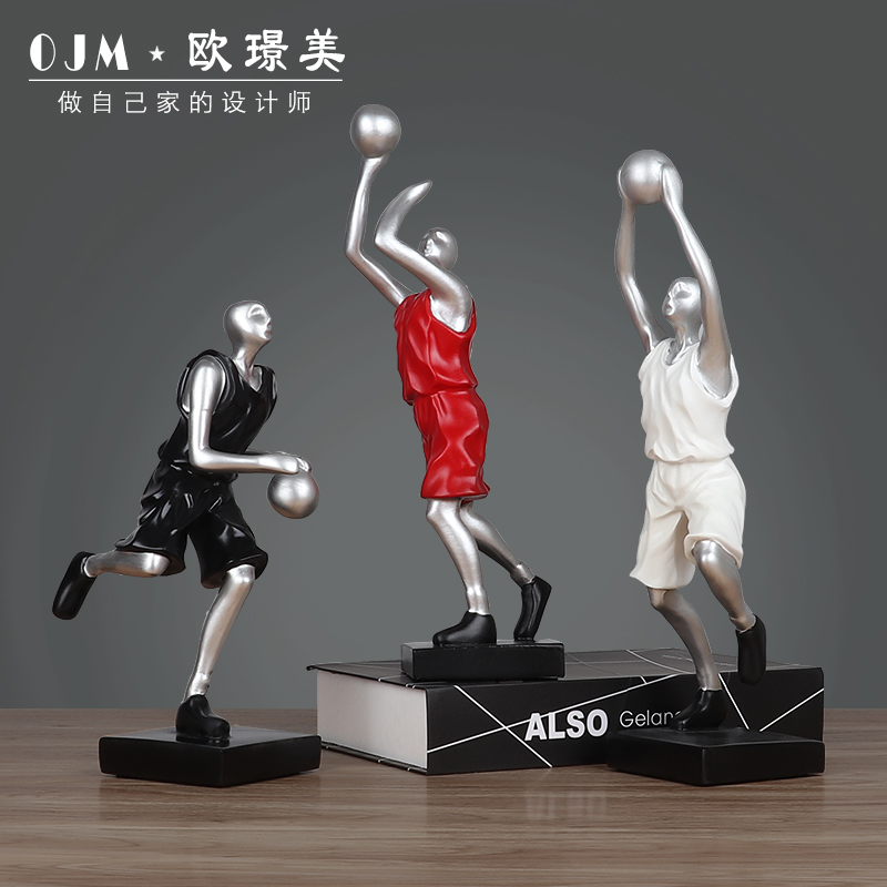 Creative Basketball Players Swing Pieces Dunk Basketmaster Sculpture Living Room TV Cabinet Furnishing Boys Room Decoration Gifts