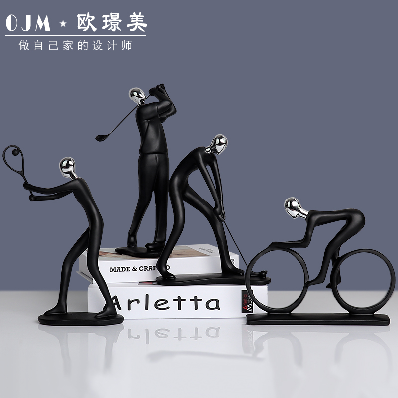 Nordic Minimalist Modern Home Decorations Book Room TV Cabinet Abstract Art Personality Sports Characters Small Pendulum