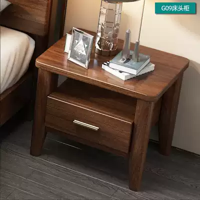 The whole house is equipped with modern and simple solid wood bed cabinet Bedroom Nordic ins wind mini small bed cabinet side cabinet