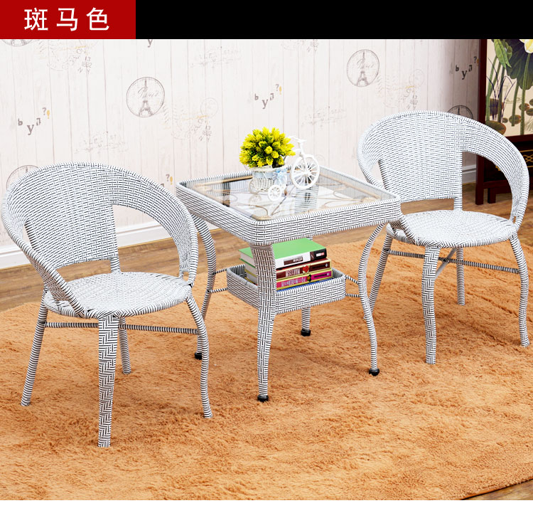 Wicker ghế bàn cà phê ba bộ ghế chủ tịch ban công bảng và ghế dệt ghế năm mảnh ngoài trời đồ nội thất patio rèn sắt phòng chờ ghế ghế ban công