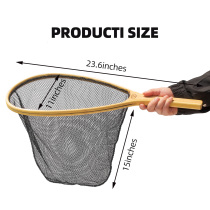 Luya copy net Wooden copy net Wooden handle copy net Nylon woven copy net Fly fishing copy net Fly fishing net fishing gear