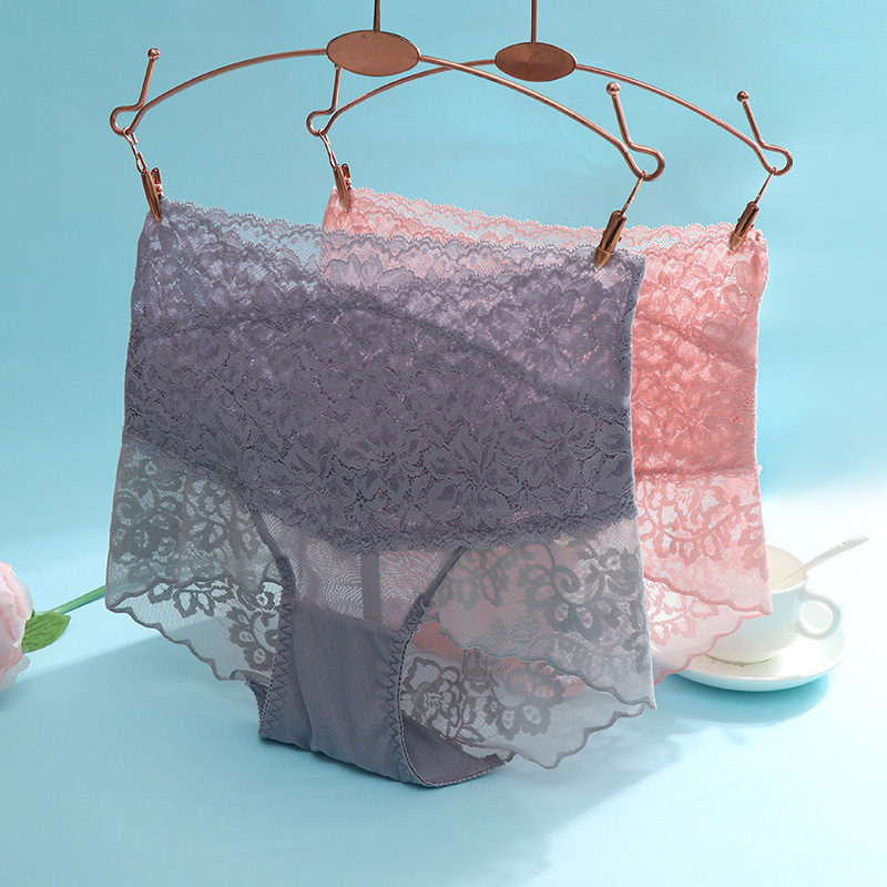 High waist close-up underpants female summer slim fit small belly powerful lace tip-top lady Sexy Flat Corner Pants-Taobao