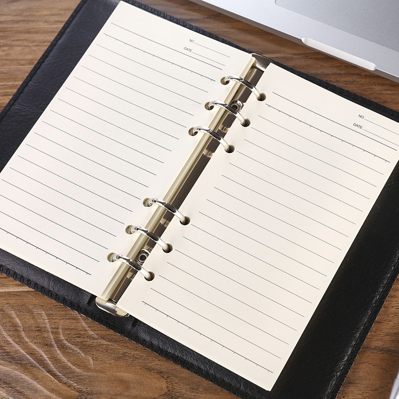 A6 Loose-leaf notebook stationery 6 holes removable leather office meeting record book College student literary and artistic exquisite diary Hand book Simple creative portable portable notepad Business