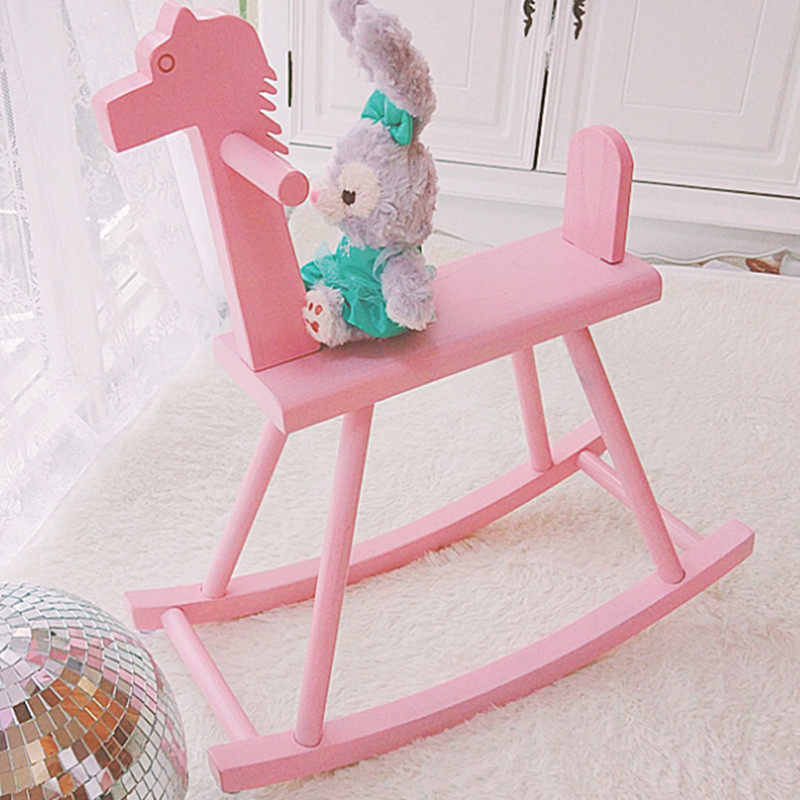 Adult size children's toys 4-10 years old solid trojan rocking horse chair girl indoor dress up ornaments can shake the New Year gift