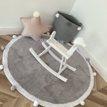 Baby feast toys solid wood decorative wooden rocking horse 2 chairs 4 weeks and 3 years old childrens room decoration photography props playable