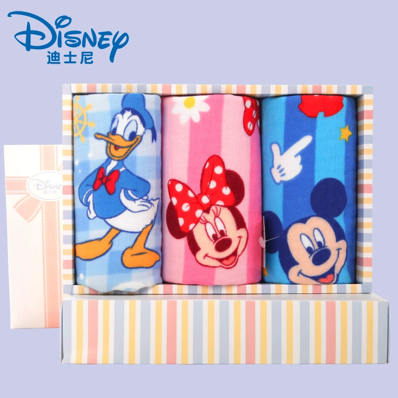 Disney Disney Minnie Mickey Khăn 3 hộp quà Khăn bông tùy chỉnh Quà tặng sinh nhật cho trẻ em - Khăn tắm / áo choàng tắm