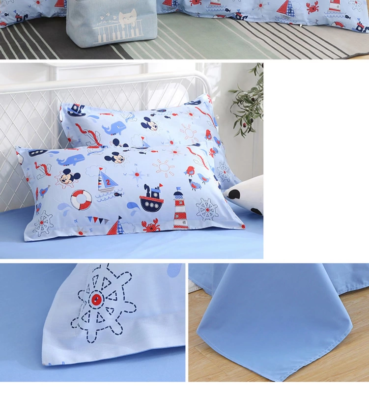 Disney Voyager Series Cotton Bộ đồ giường bốn mảnh Bộ đồ giường bằng vải bông Bộ đồ giường ba mảnh - Bộ đồ giường bốn mảnh