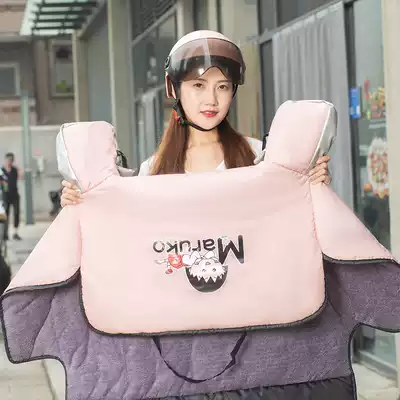 Electric vehicle dang feng bei winter thick velvet electric increase widening windproof cold double-sided waterproof