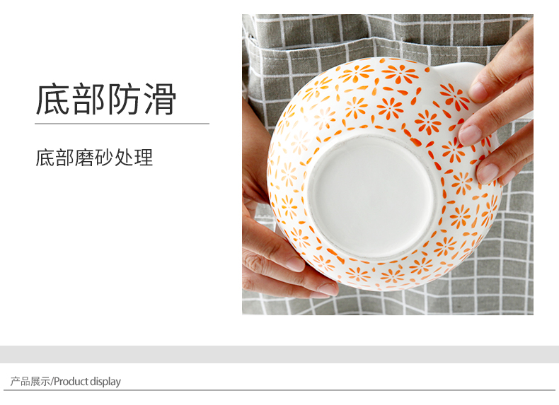 Nordic household ceramic bowl of salad rainbow such as bowl with the handle roasted bowl individual ins dishes tableware creative move and lovely