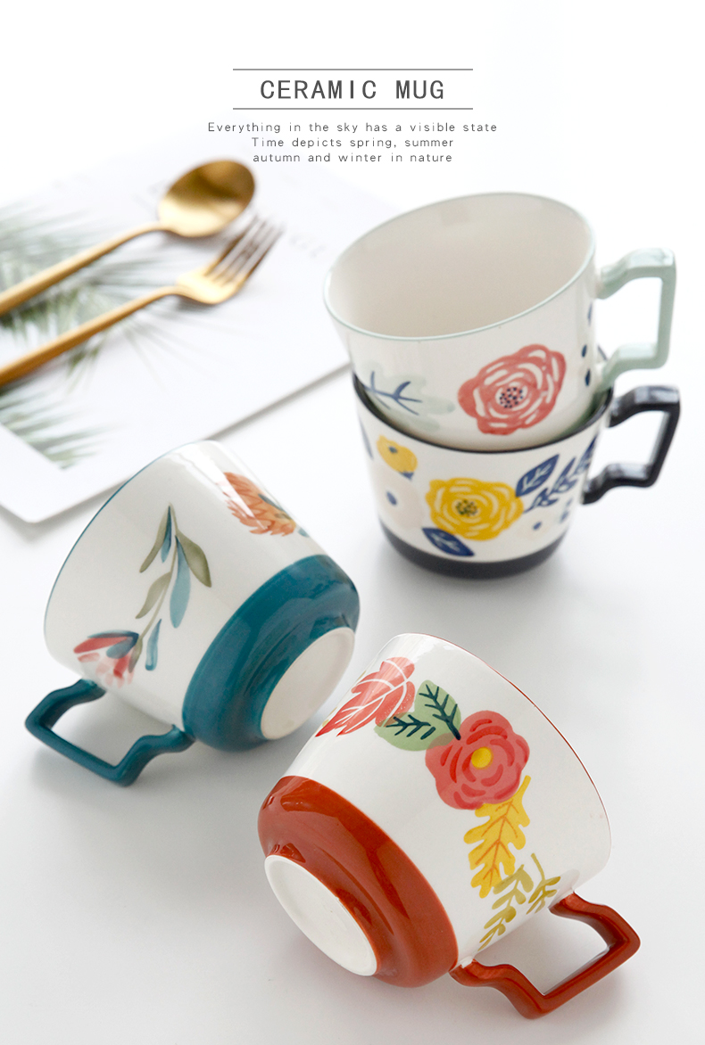 Northern wind cup creative move trend ceramic cups of coffee mugs and lovely home getting a cup of milk breakfast