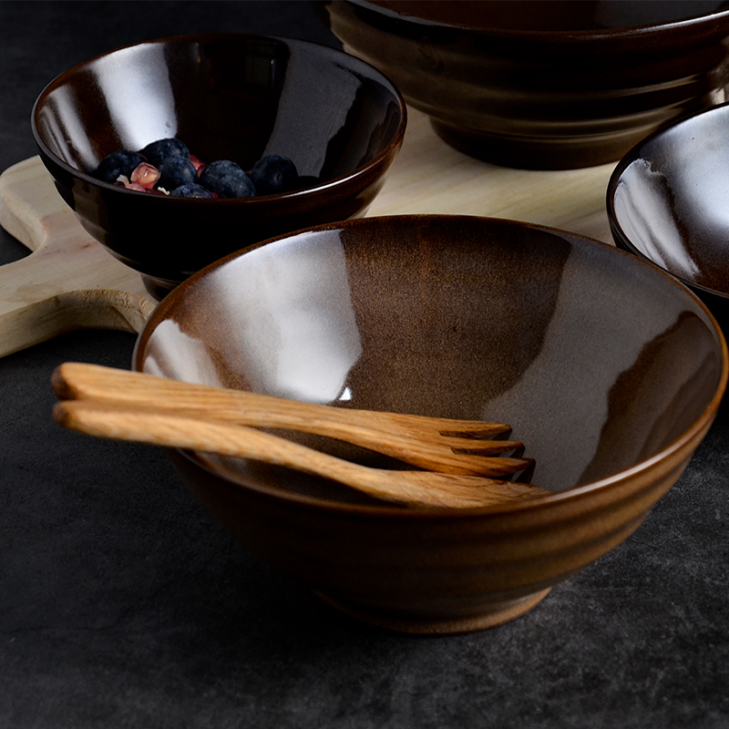 Ceramic bowl with Japanese creative such as soup rainbow such as bowl under the glaze color violet arenaceous bowl ou eat bowl bowl bowl