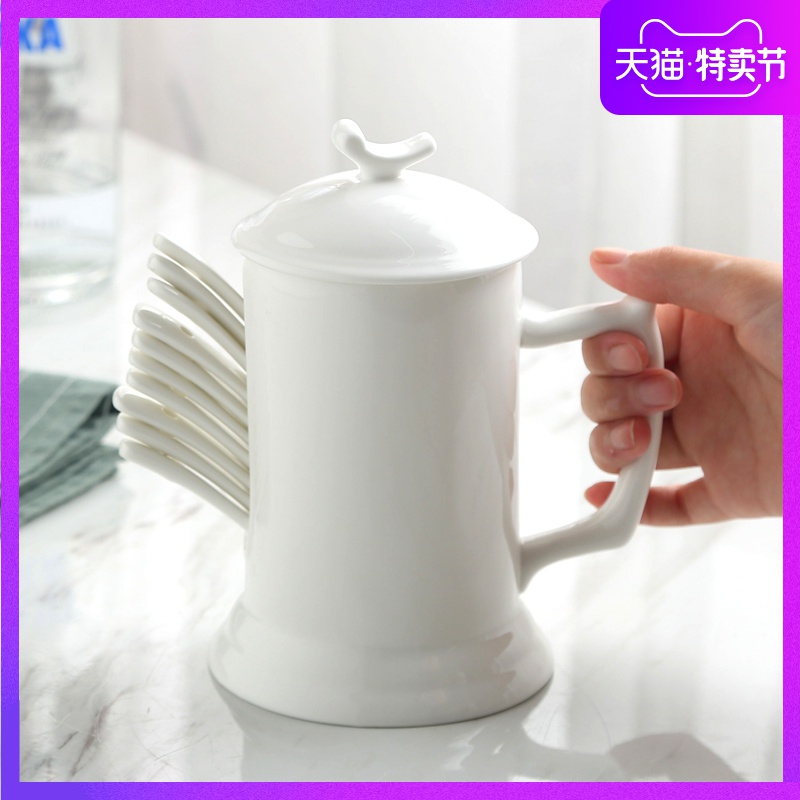 Pure white ipads porcelain tableware spoon frame spoon ceramic creative home, multi - function spoon tube chopsticks holder frame spoon cup