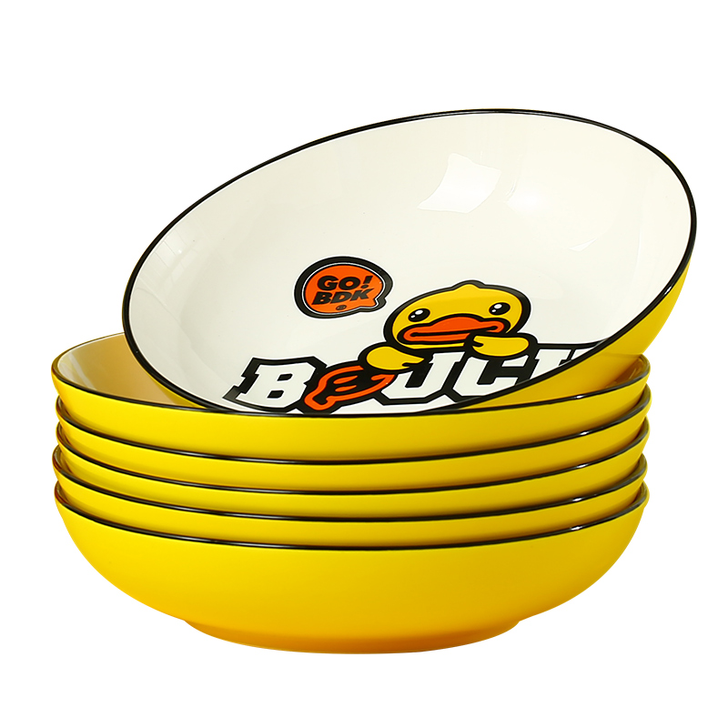 Bduck yellow duck ceramic bowl dish when household creative cartoon tide of tableware suit dish dish dish dish