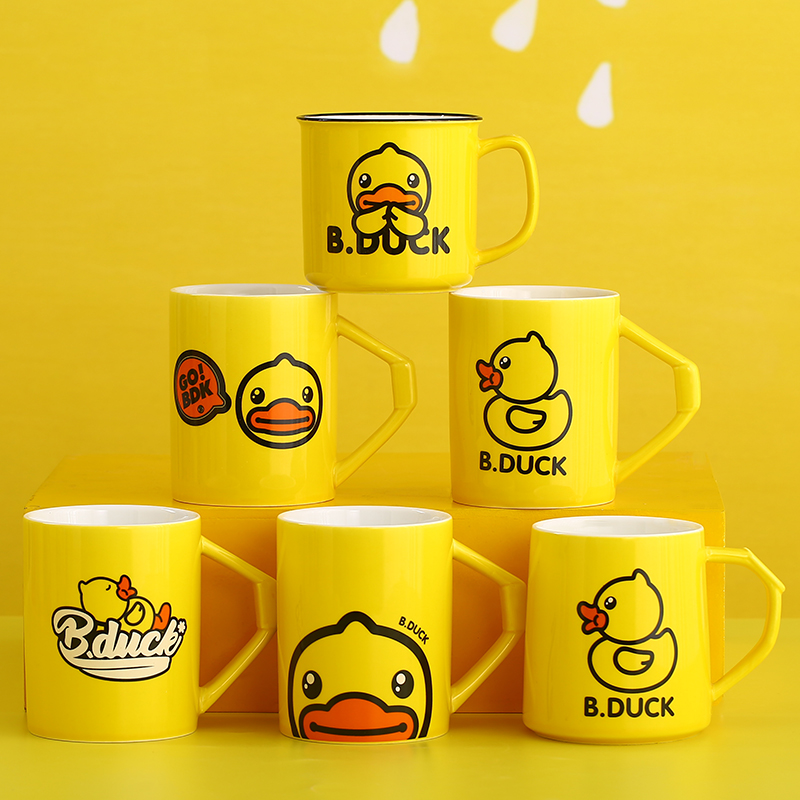 BDUCK yellow duck glass office picking lovely student dormitory individuality creative trend ceramic cup cup