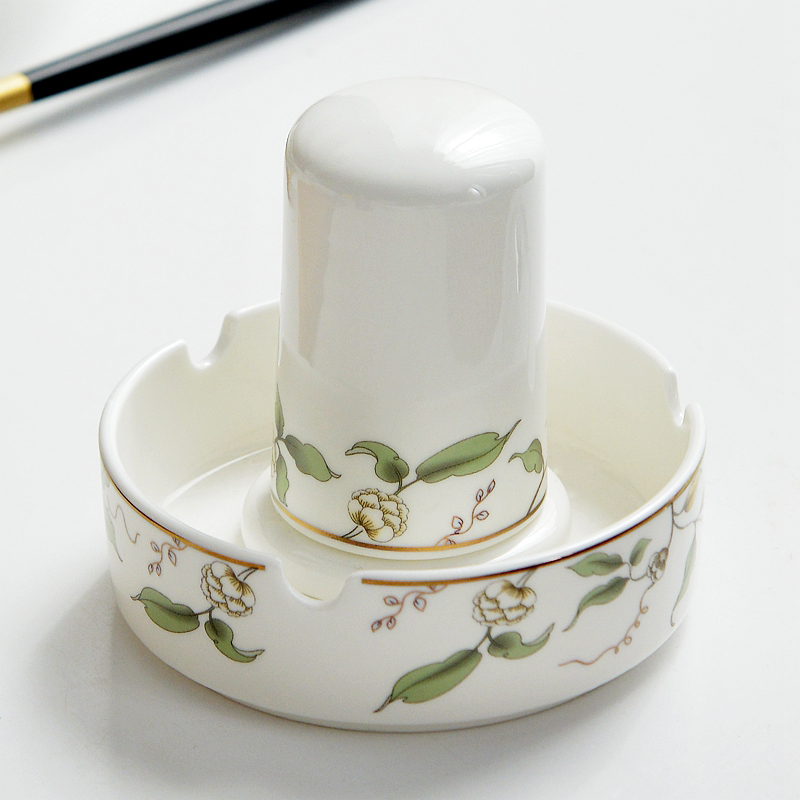 Shengpu Creative Bone China Toothpick Box Ceramic Toothpick Holder Ceramic Ashtray Ashtray Tableware Set