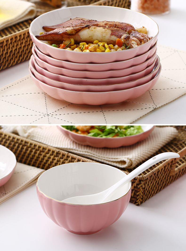 Japanese household single eat rice bowls ceramic bowl bowl dish dish dish contracted lovely tableware dishes suit