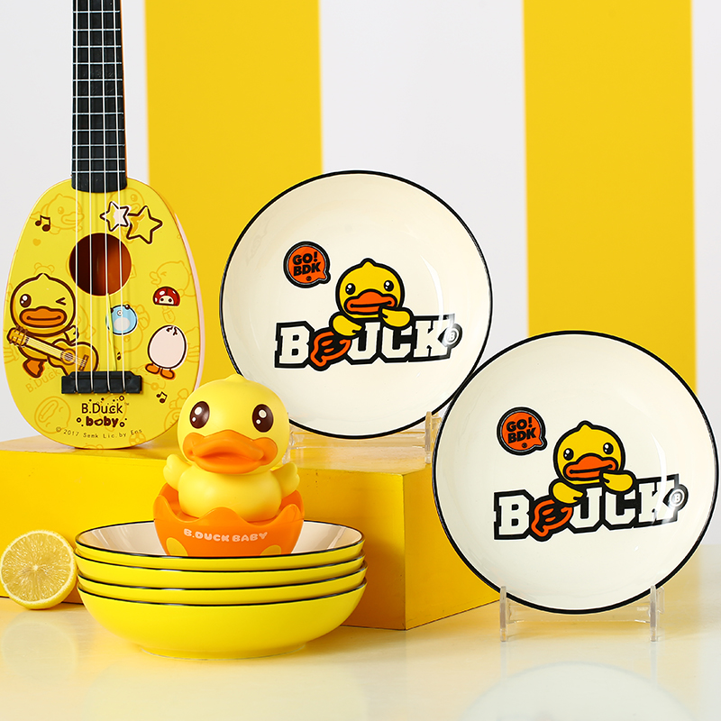 Bduck yellow duck ceramic bowl dish when household creative cartoon tide of tableware suit dish dish dish dish