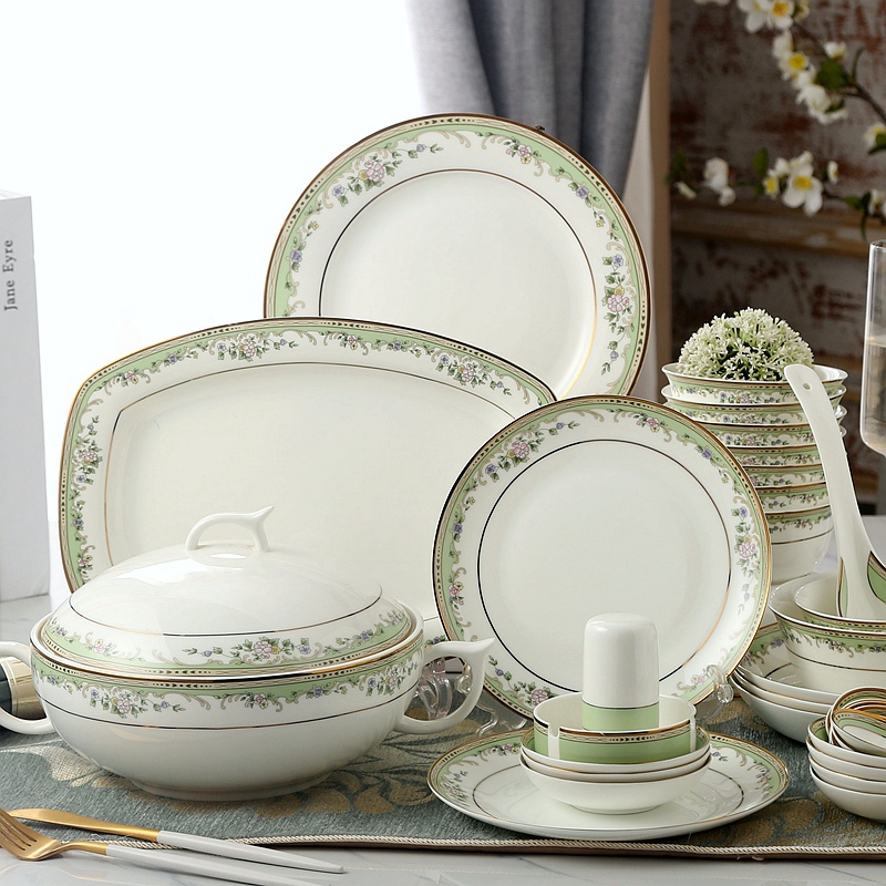 Sheng 's dishes suit household European - style tangshan ipads porcelain tableware Chinese dishes chopsticks gift set