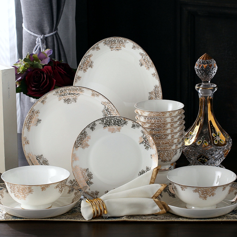Western - style dishes suit 56 skull porcelain tableware suit American ceramics bowl chopsticks dishes