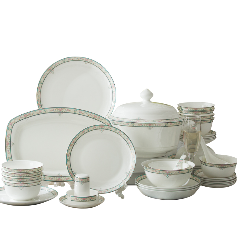Ipads China tableware suit dishes chopsticks at tangshan 56 head ipads porcelain ceramic tableware dishes suit household of Chinese style